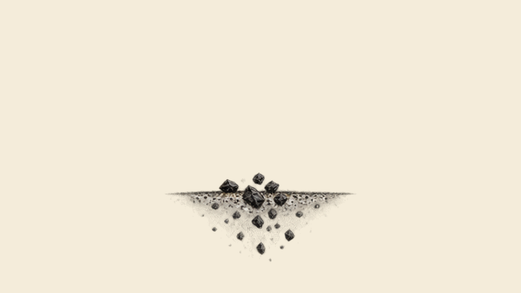 Charcoal crosses a fixed soil line. The lower scene carries the action.